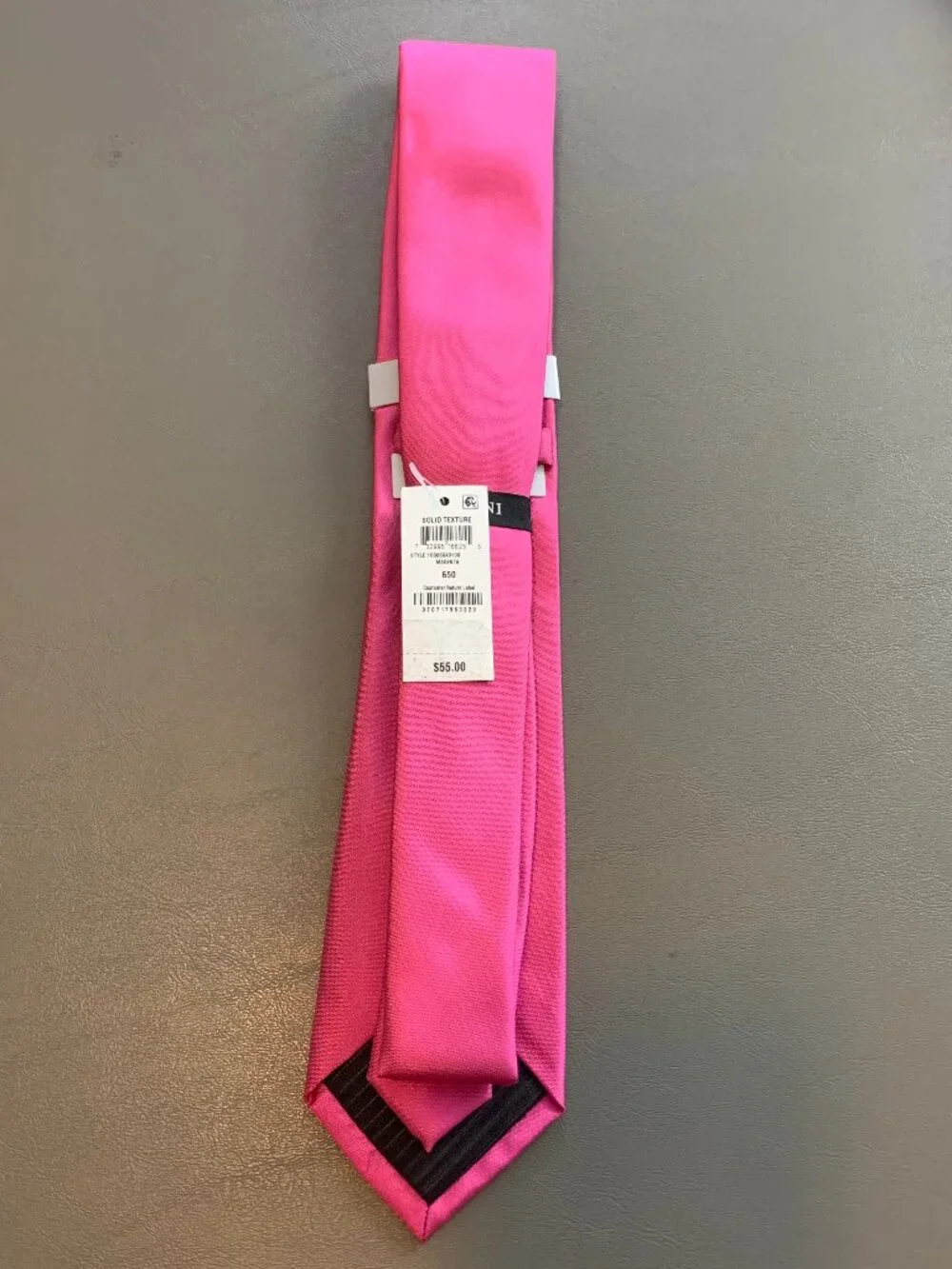 Alfani Men's 2.75'' Solid Silk Blend Slim Neck Tie, Magenta Pink, One Size